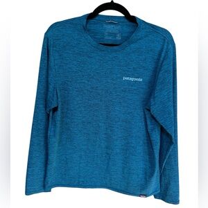 Patagonia Capilene Cool Daily Shirt Teal Long Sleeve Performance Top, Small